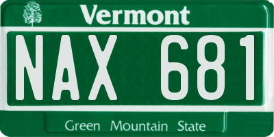 VT license plate NAX681