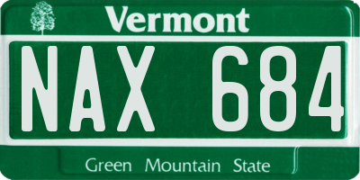 VT license plate NAX684