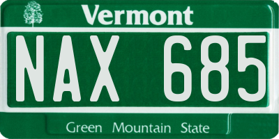 VT license plate NAX685