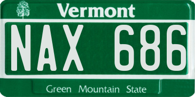 VT license plate NAX686