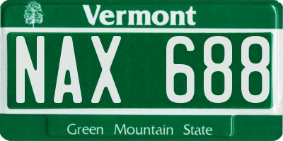 VT license plate NAX688