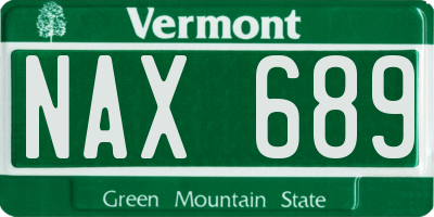 VT license plate NAX689