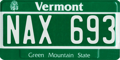 VT license plate NAX693