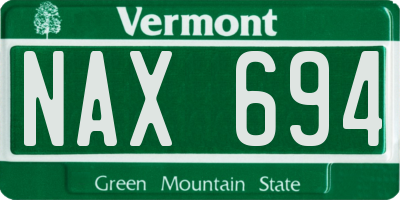 VT license plate NAX694