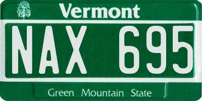 VT license plate NAX695