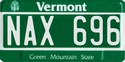 VT license plate NAX696
