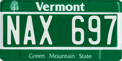 VT license plate NAX697