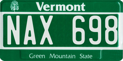 VT license plate NAX698