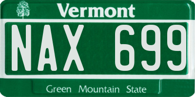 VT license plate NAX699