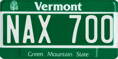 VT license plate NAX700