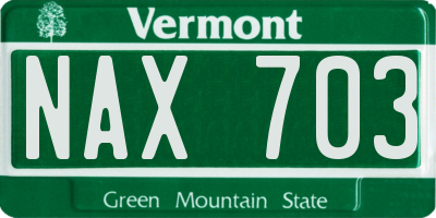 VT license plate NAX703