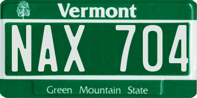VT license plate NAX704