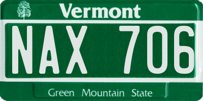 VT license plate NAX706