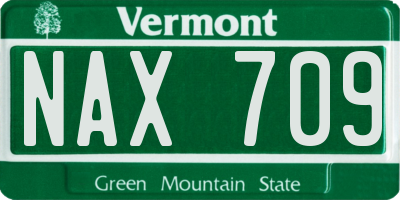 VT license plate NAX709