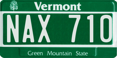 VT license plate NAX710