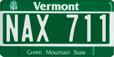 VT license plate NAX711