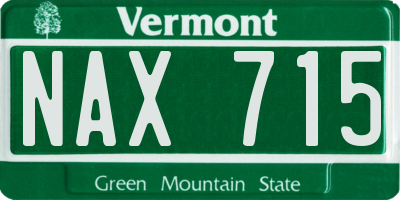 VT license plate NAX715