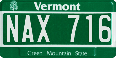 VT license plate NAX716