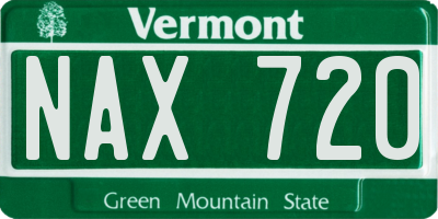 VT license plate NAX720