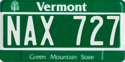 VT license plate NAX727