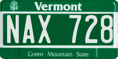 VT license plate NAX728