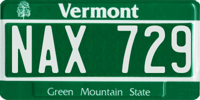 VT license plate NAX729