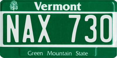 VT license plate NAX730