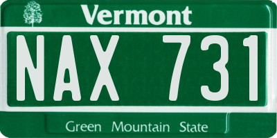 VT license plate NAX731