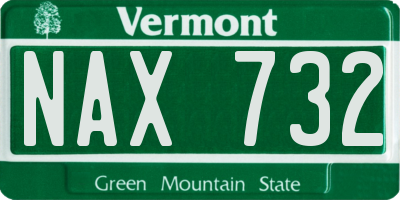 VT license plate NAX732