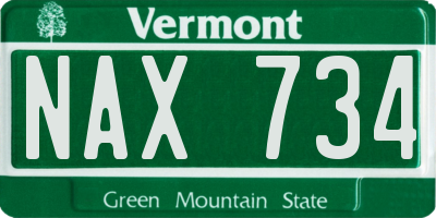VT license plate NAX734