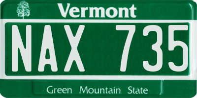 VT license plate NAX735