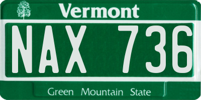 VT license plate NAX736