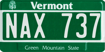 VT license plate NAX737