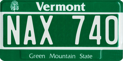 VT license plate NAX740