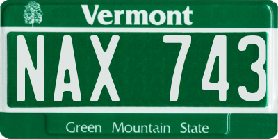 VT license plate NAX743