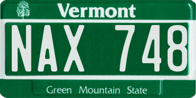 VT license plate NAX748