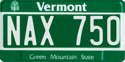VT license plate NAX750