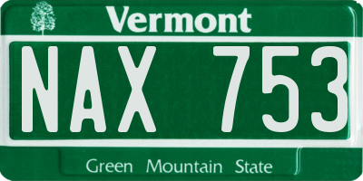 VT license plate NAX753