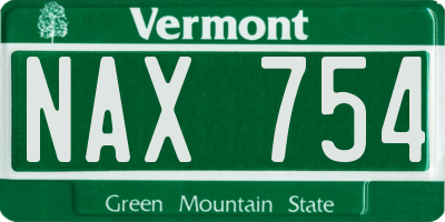 VT license plate NAX754