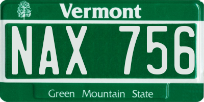 VT license plate NAX756