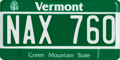 VT license plate NAX760