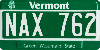VT license plate NAX762