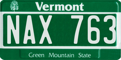 VT license plate NAX763