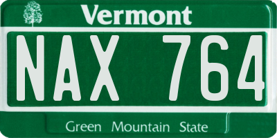 VT license plate NAX764