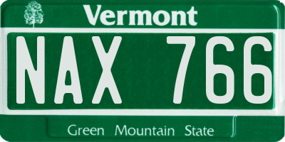 VT license plate NAX766