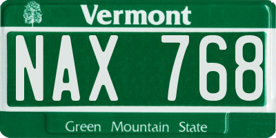 VT license plate NAX768