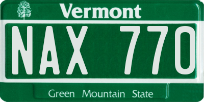 VT license plate NAX770
