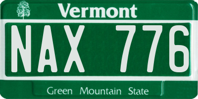VT license plate NAX776