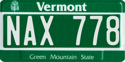 VT license plate NAX778