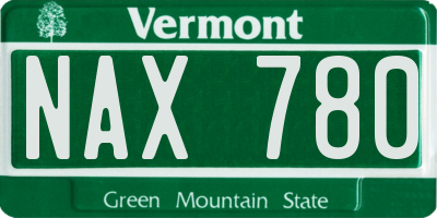 VT license plate NAX780